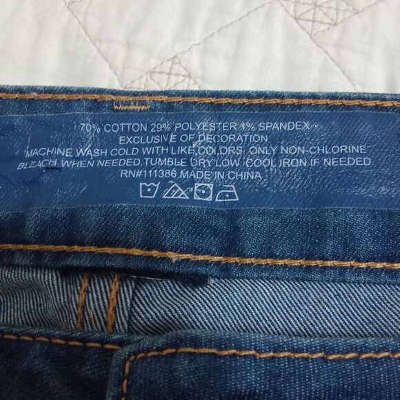 Faded Glory Plus Size High Rise Stretch Straight Leg Jeans 22  Classic Dark Wash - Picture 7 of 8